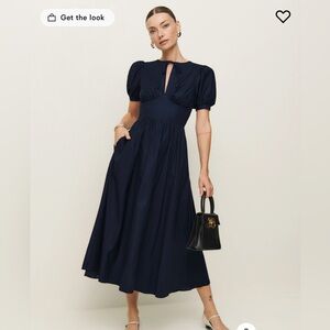 Reformation Navy Noor Dress